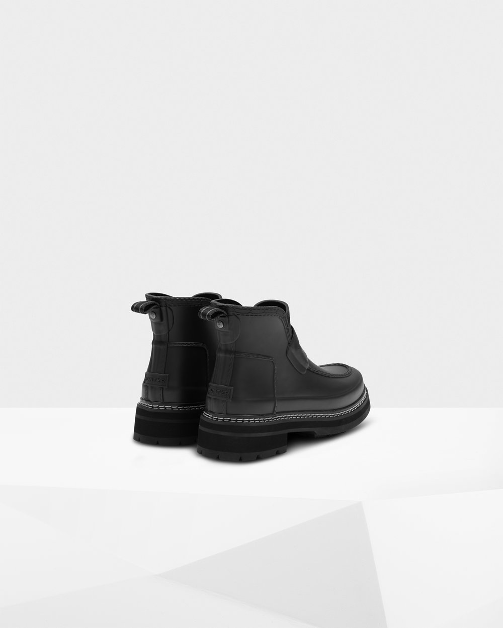 Women Hunter Refined Stitch Detail Loafers | Chelsea Boots Black | NZ-13402-JRNS